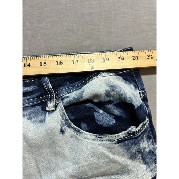 Dreamland Skinny Jeans 42x33 Blue Denim Patched Acid Washed Zip Pocketed Belted. - Picture 8 of 12